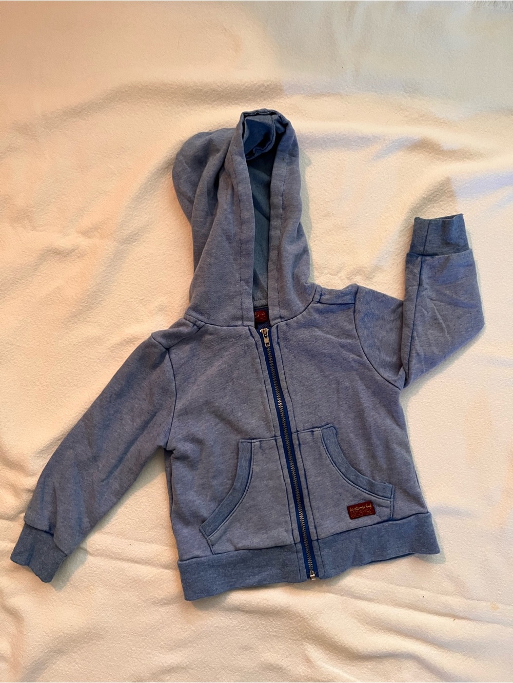 7 For All Mankind Light Blue Kids Hooded Zip Sweatshirt